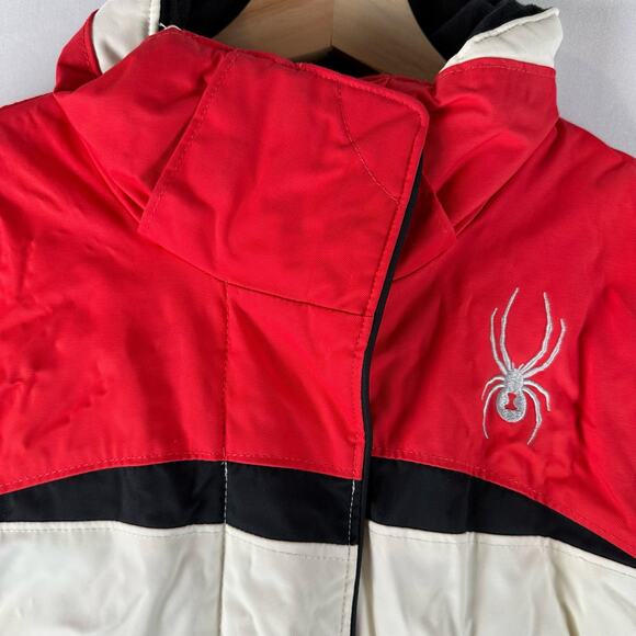 Spyder Womens XT 5000 White and Red Ski Snow Zip up Jacket Size 10 Insulated - Picture 4 of 16